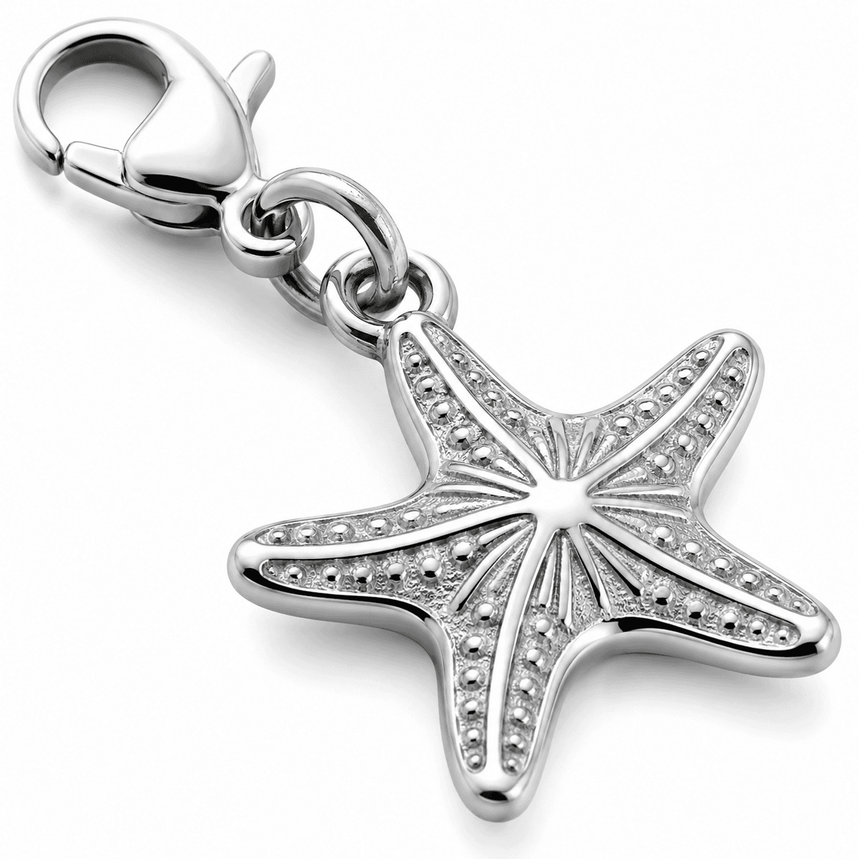 TideBloom Starfish Charm — 316L Two-Tone Aquamarine Pavé 3