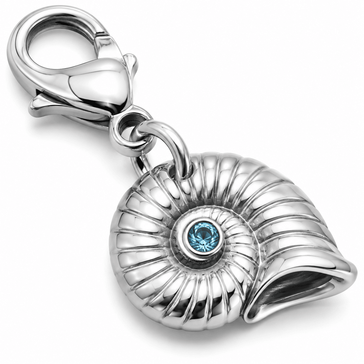 Nautilus Spiral Tide Charm - PVD Blue 316L 3
