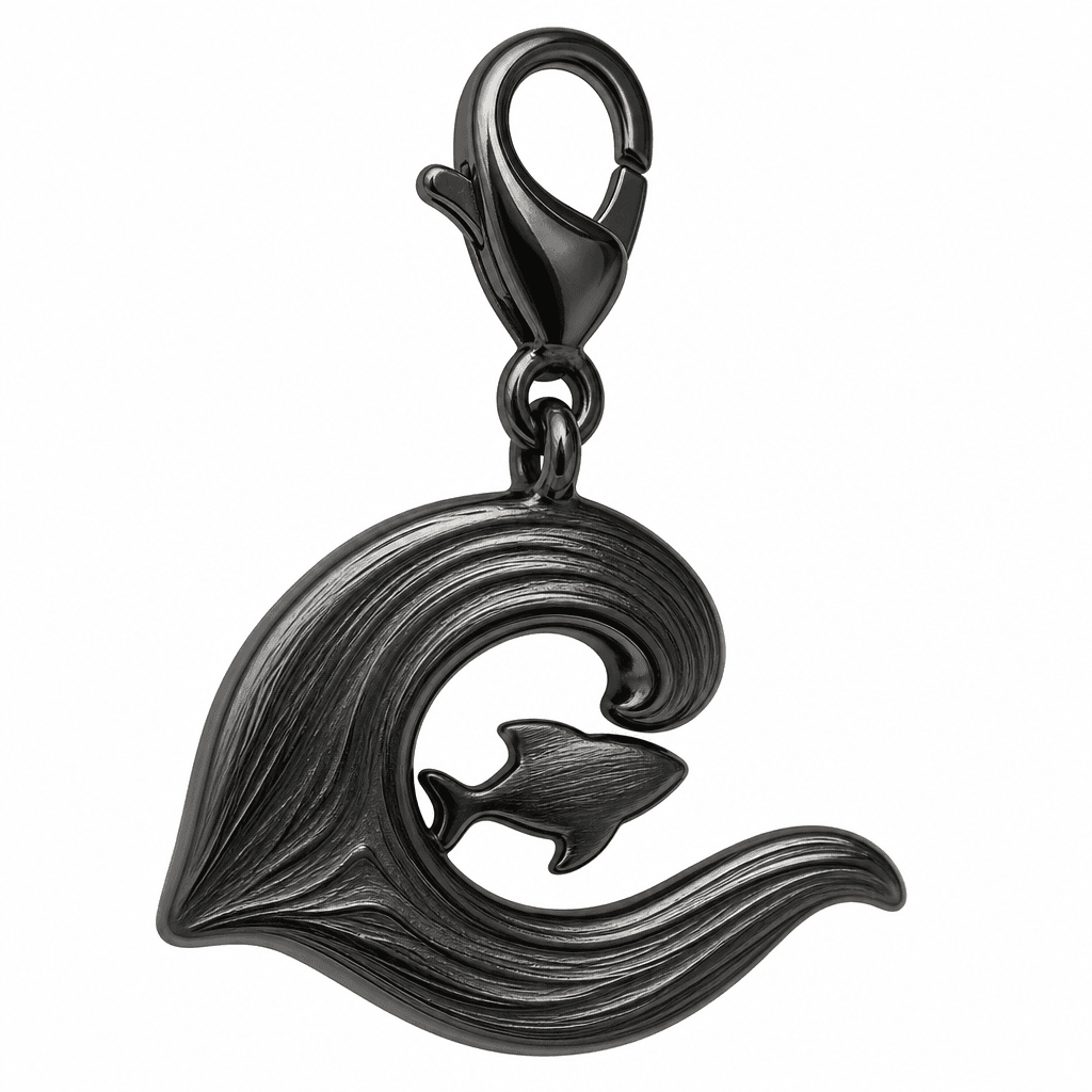 AquaWhorl Wave Charm - 316L Stainless Steel 5