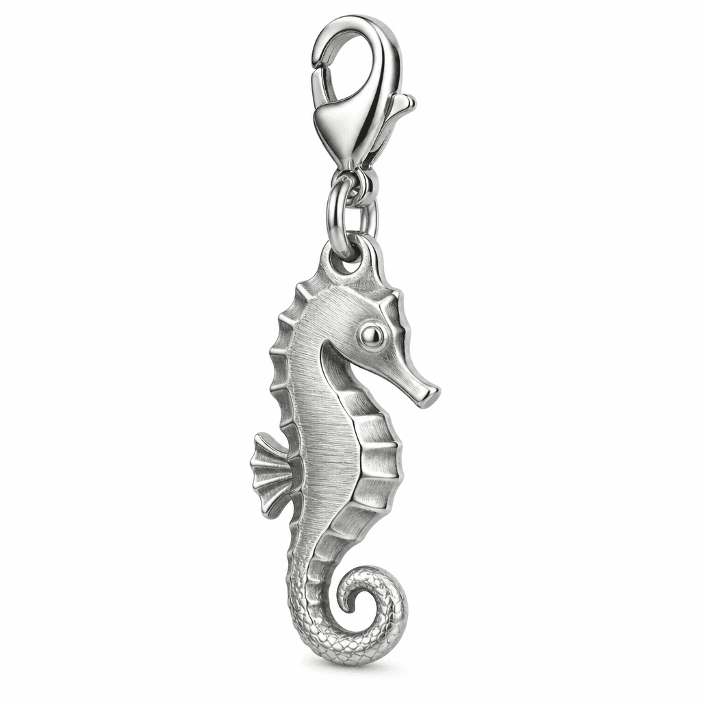 AquaWhorl Seahorse Openwork Charm