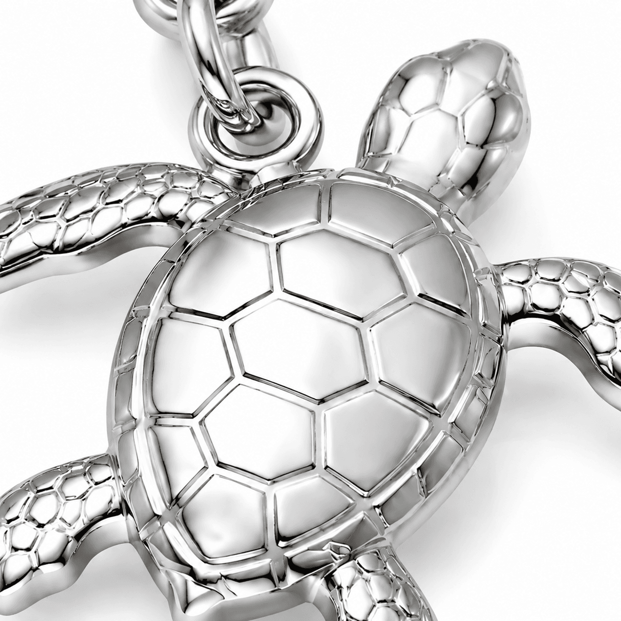 Aqua Guardian Sculptural Turtle Charm - 316L Stainless Steel 3
