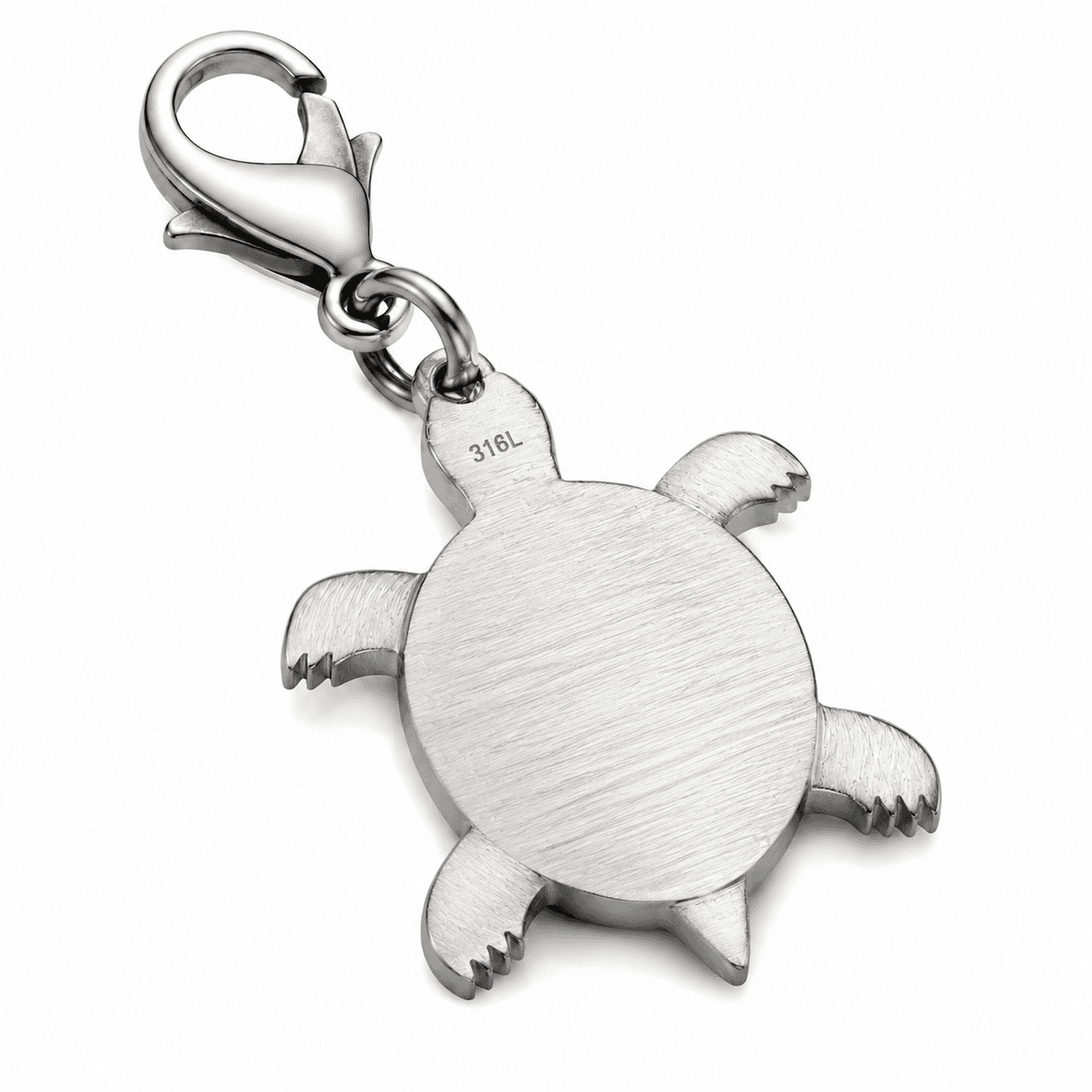 Aqua Lattice Turtle Charm - PVD Blue 316L Stainless Steel 4