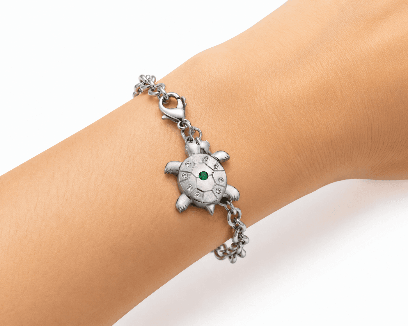 Aqua Lattice Turtle Charm - PVD Blue 316L Stainless Steel 5
