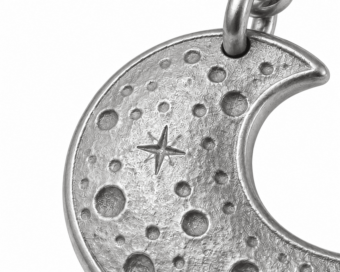 Lunar Pixel Forge Charm - 316L Stainless Moon Charm 8-18mm 3