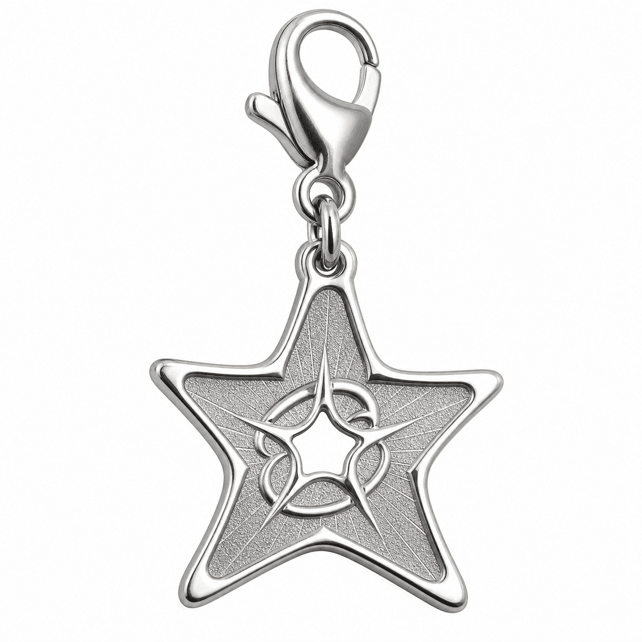 Nebula Glyph Circle Charm - 316L IP Black Hammered 3