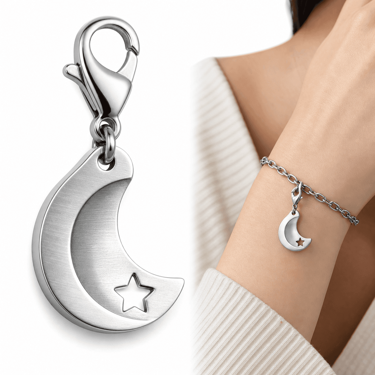 Nocturnal Lattice Crescent Charm 5