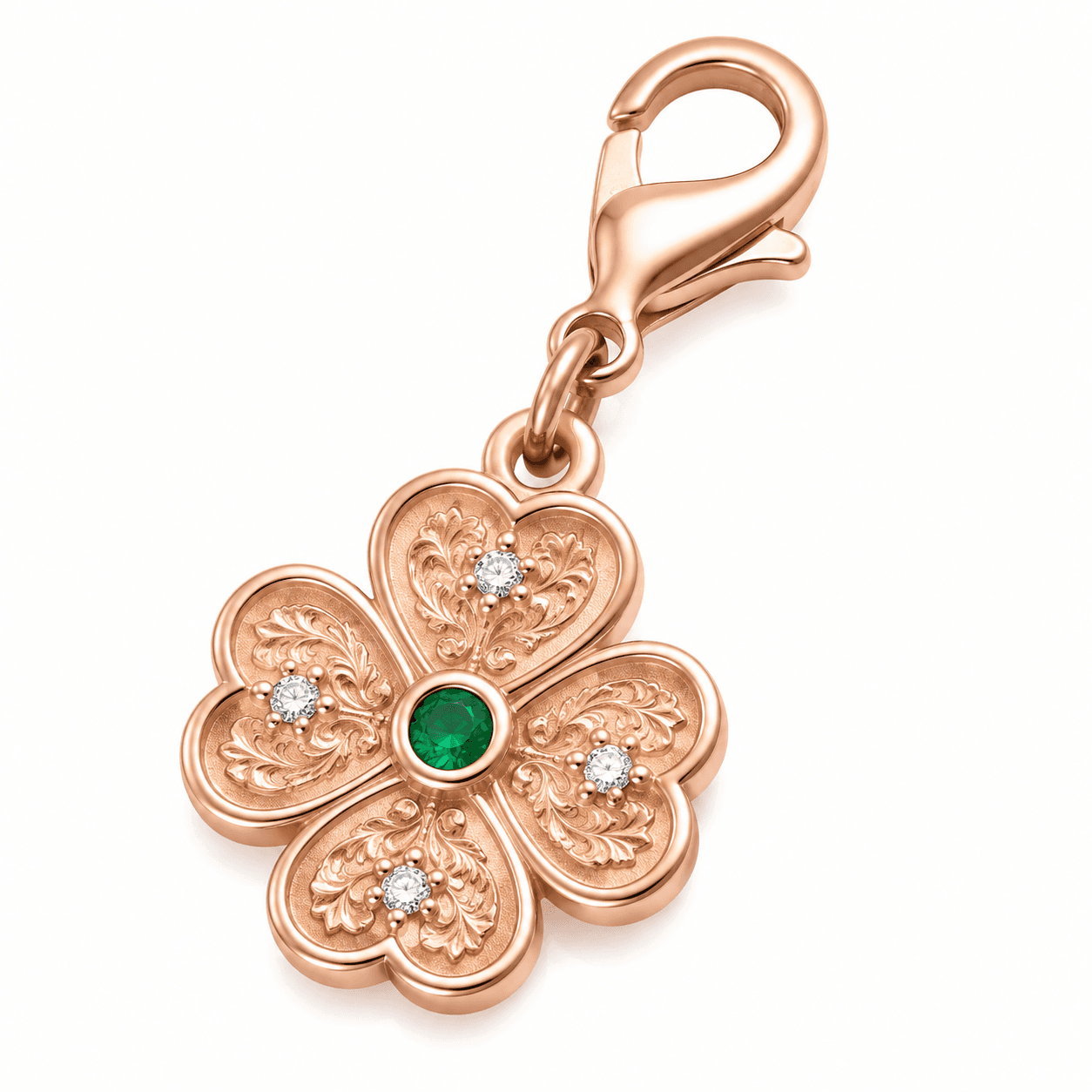 Golden Clover Wallpaper Garden 316L Stainless Steel Charm