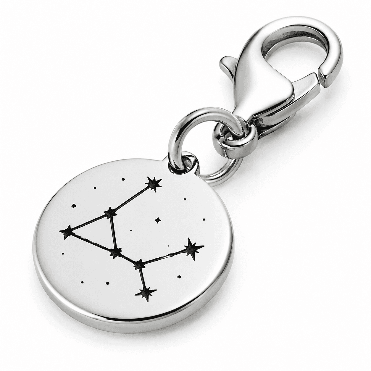 Gunmetal Zodiac Compass Disc Moonstone Constellation Charm 3