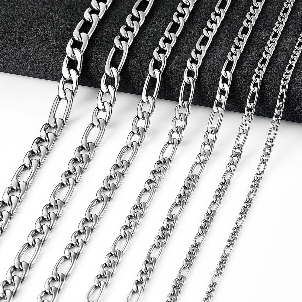 Stainless Steel Figaro Chain 3:1 – NK Link DIY Jewelry Chain