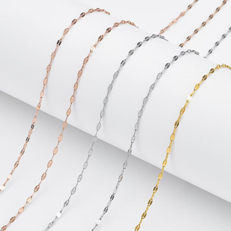 Stainless Steel Lip Chain – Minimalist Oval Link DIY Jewelry Chain