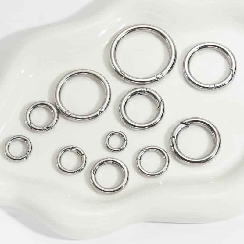Round Spring Key Ring Connector – Stainless Steel DIY Jewelry Finding