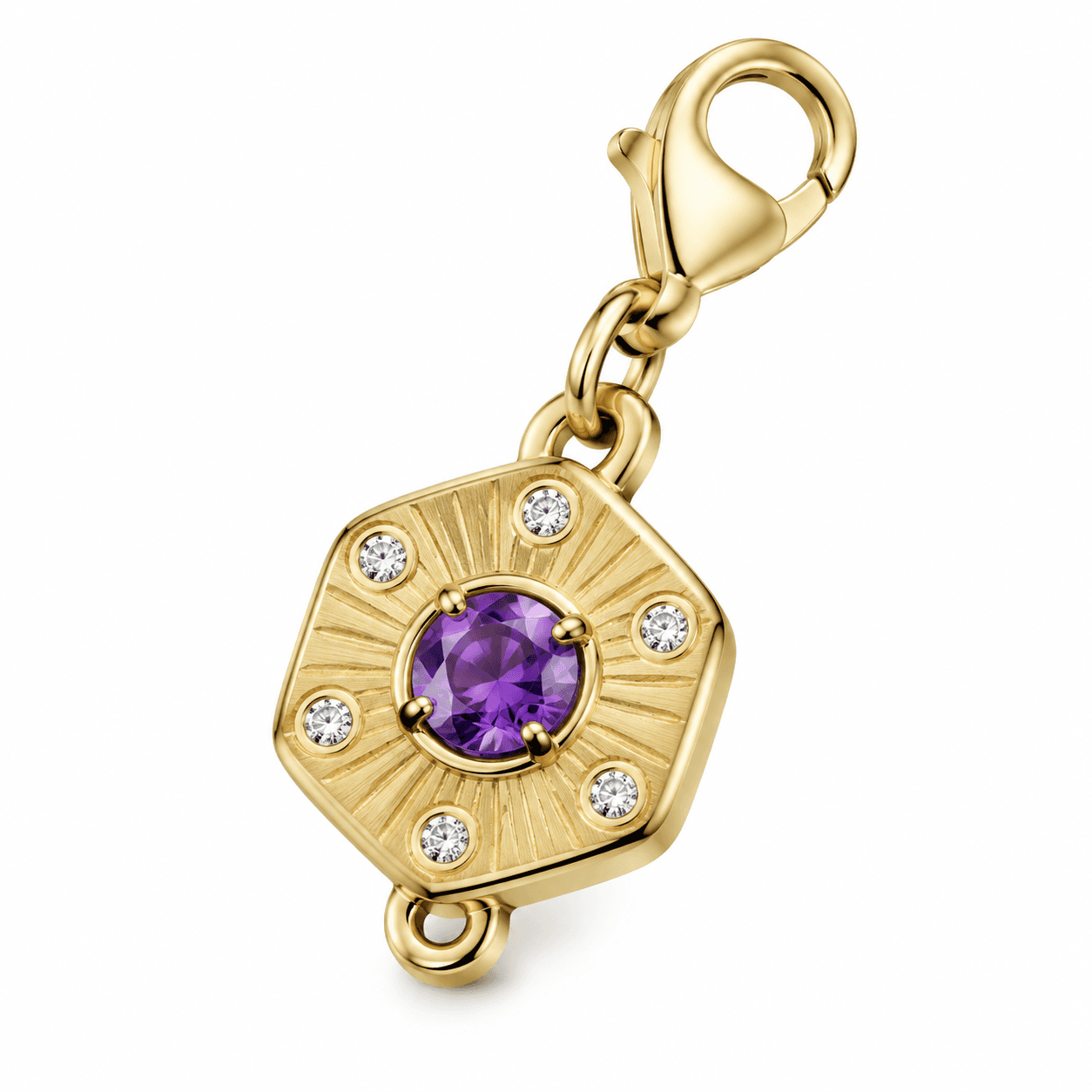 Aurora Galaxy Birthstone Spiral Spacer 316L Stainless Steel Charm