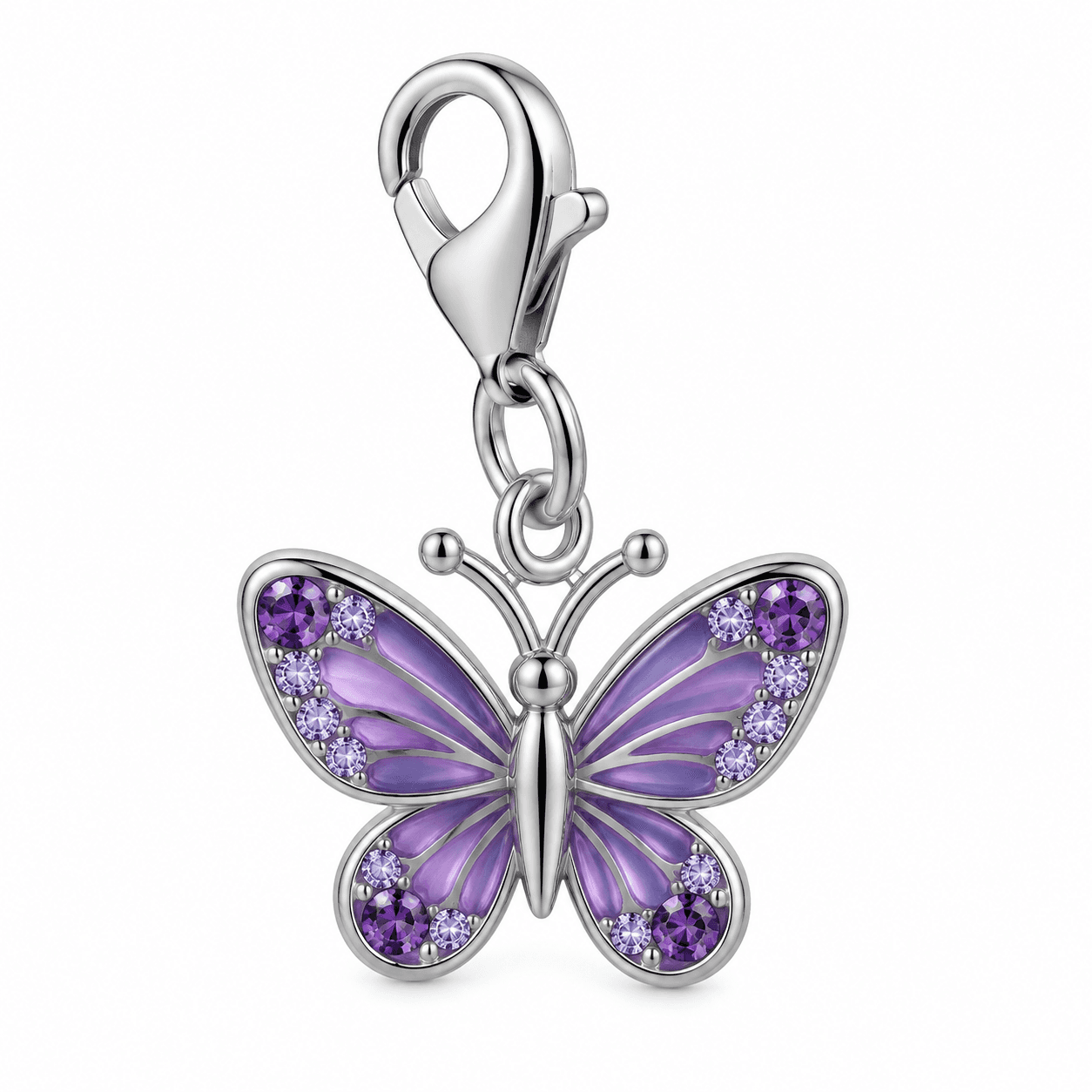 Amethyst Flutterwing Dream 316L Stainless Steel Charm