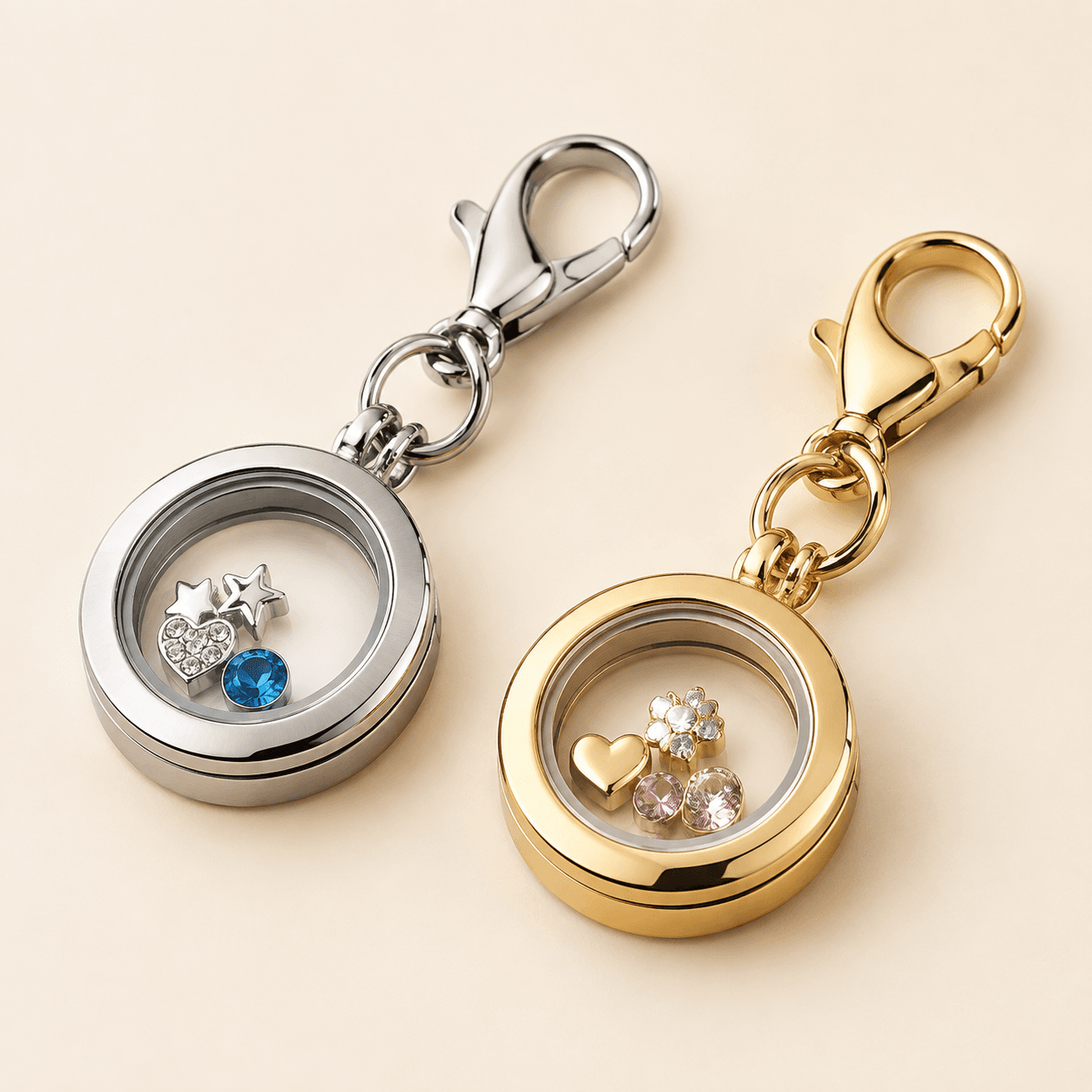 stainless steel floating keychain locket charms wholesale Supplier