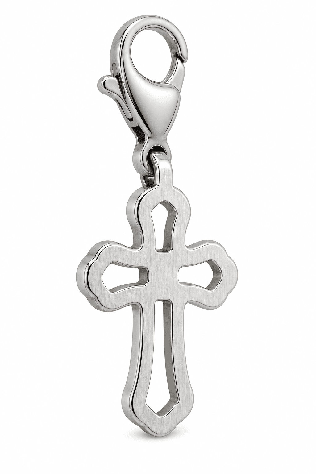 ShadowWeave Cross Charm – 316L Stainless Steel IP Black