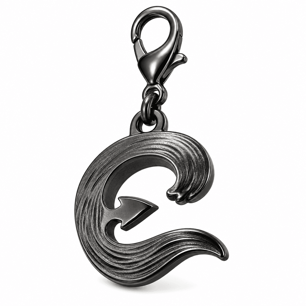 AquaWhorl Wave Charm - 316L Stainless Steel