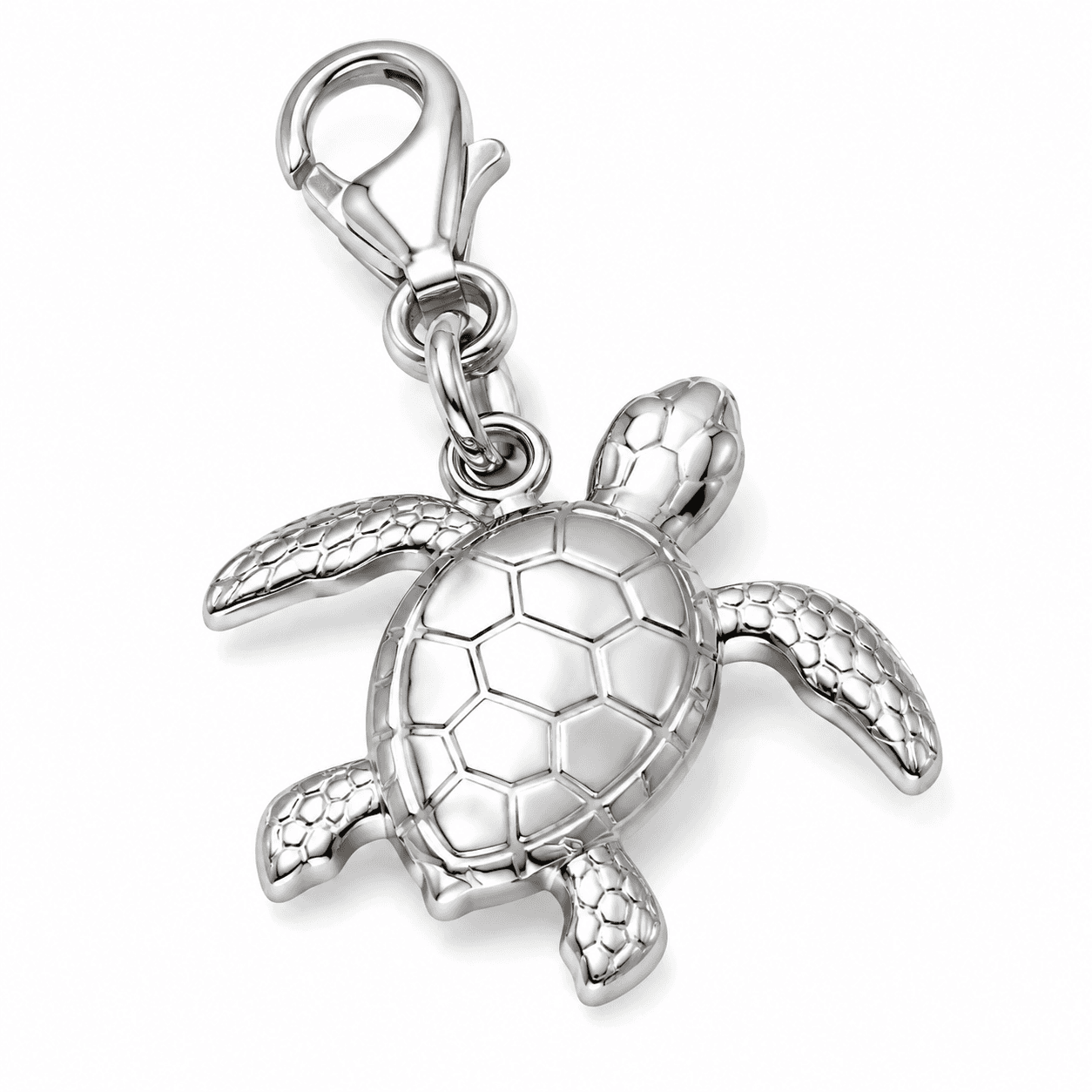 Aqua Guardian Sculptural Turtle Charm - 316L Stainless Steel