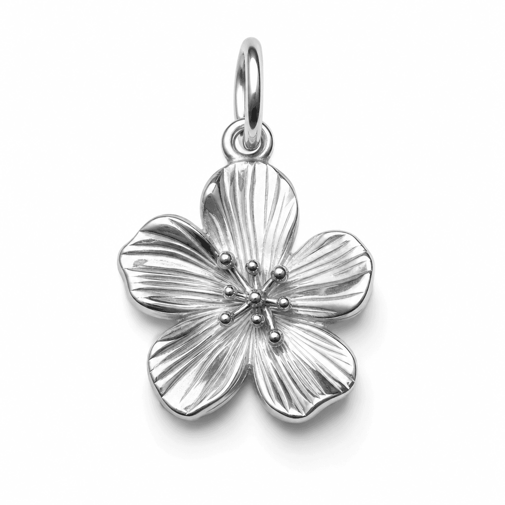 Nature botanical stainless steel flower charm wholesale 316l
