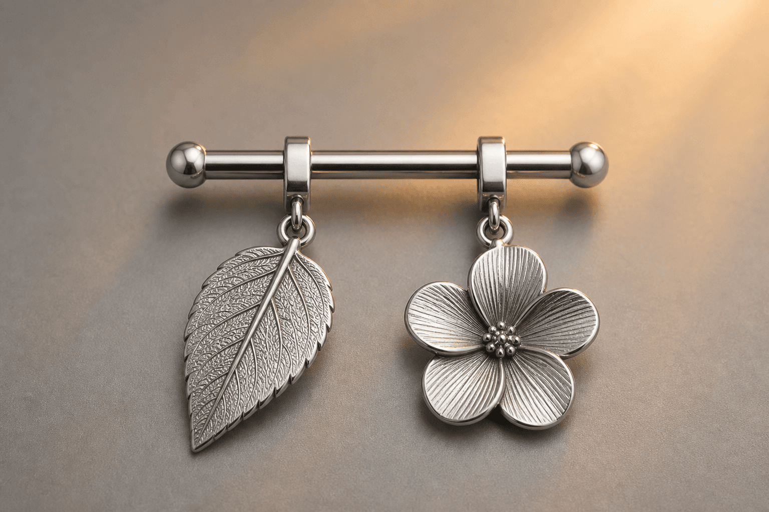 Nature & Botanical Stainless Steel Leaf Charm 316L Wholesale