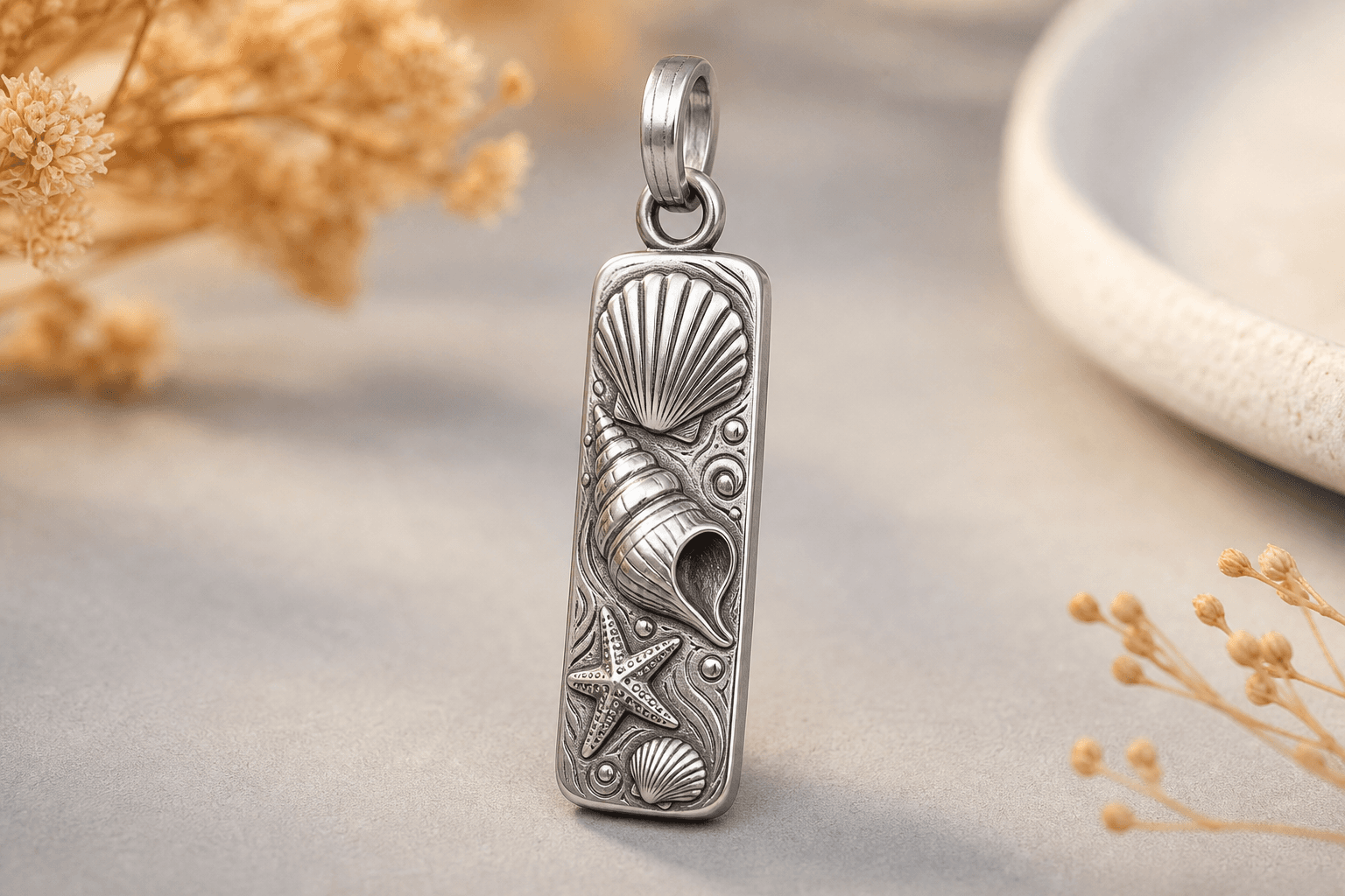 Ocean Life Stainless Steel Shell Charm Wholesale 316L Bar