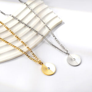 Shell Circular Pendant Necklace - Image 2