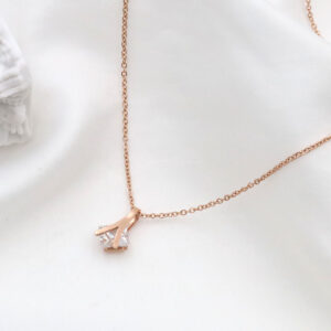 Inverted Y-Shaped Zircon Pendant Necklace - Image 3