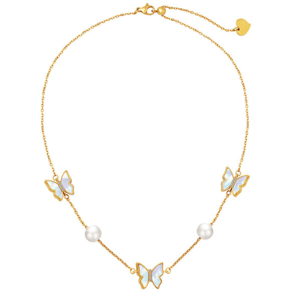 Pearl Shell Butterfly Necklace