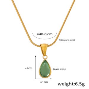 Water Droplet Shaped Pendant Necklace - Image 3