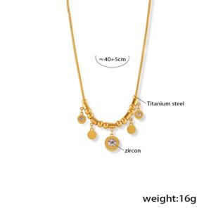 Zircon Tassel Pendant Necklace - Image 4