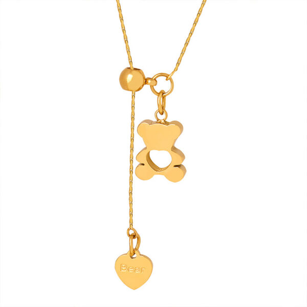 Hollow Heart Teddy Bear Necklace