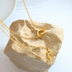 Knotted Heart Pendant Necklace - Image 2