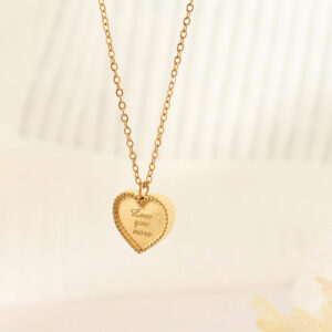 Text Heart Pendant Necklace - Image 2