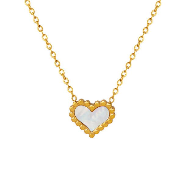 Heart-Shaped White Shell Pendant Necklace