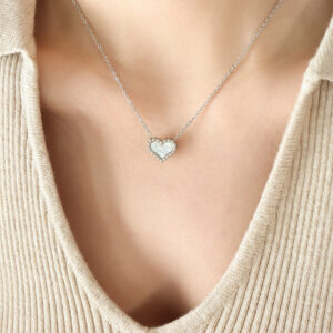 Heart-Shaped White Shell Pendant Necklace - Image 5