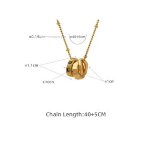 Triple Ring Pendant Necklace - Image 2