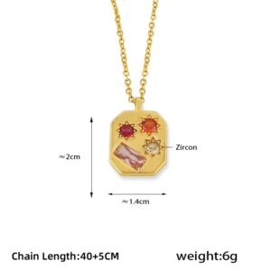 Multicolored Zircon Pendant Necklace - Image 2