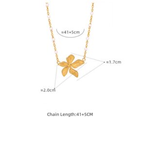 Irregular Petal Pendant Necklace - Image 2