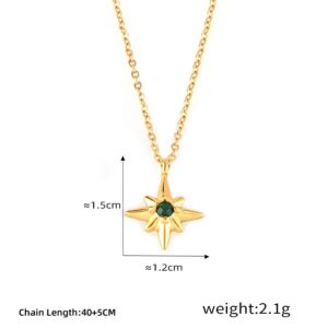 Eight-Pointed Star Pendant Necklace - Image 2