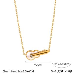 Violin-Shaped Pendant Necklace - Image 2