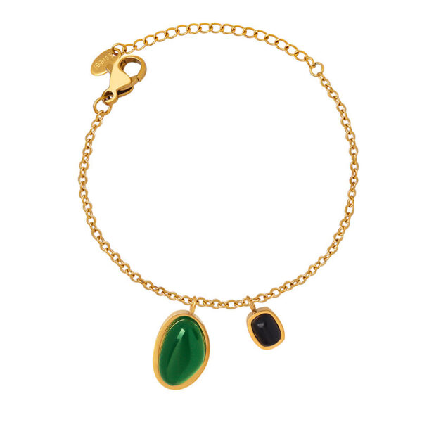 Black and Green Agate Pendant Anklet