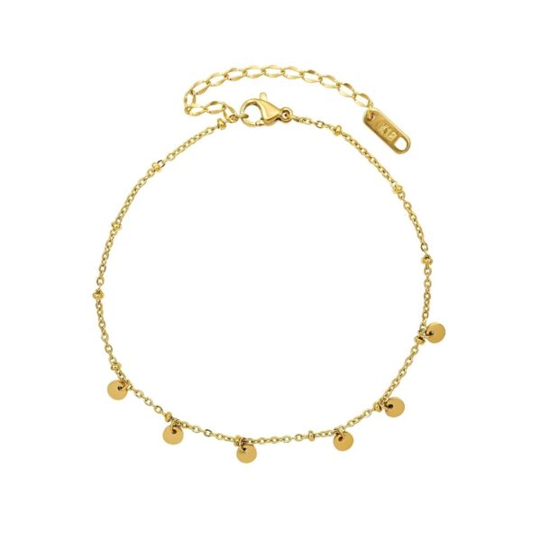 Round Disc Tassel Anklet