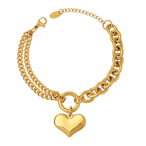 Cuban Chain Heart Bracelet