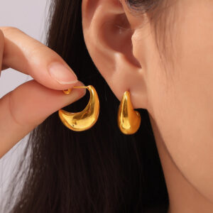 Crescent Moon Shaped Earrings - Image 2