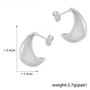 Crescent Moon Shaped Earrings - Image 5