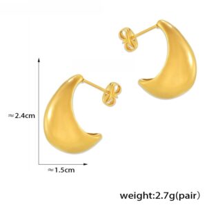 Crescent Moon Shaped Earrings - Image 4