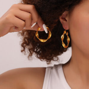 Twist Hoop Earrings - Image 2