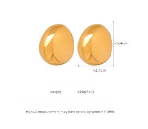 Oval Shaped Stud Earrings - Image 4