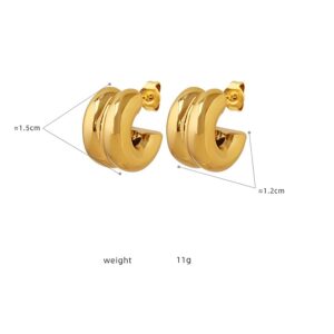 Double C-Shaped Earrings - Image 4