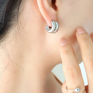 Double C-Shaped Earrings - Image 3