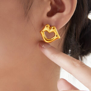 Hollow Lip-Shaped Earrings - Image 2